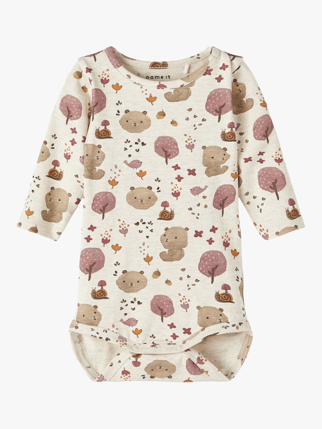 

Боди с длинными рукавами и принтом Baby Bear NAME IT, пейотовый меланж