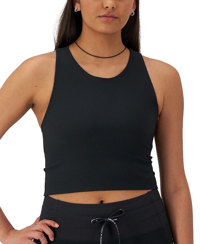 

Женский укороченный топ Soft Touch в рубчик с гоночной спиной Champion, цвет Black