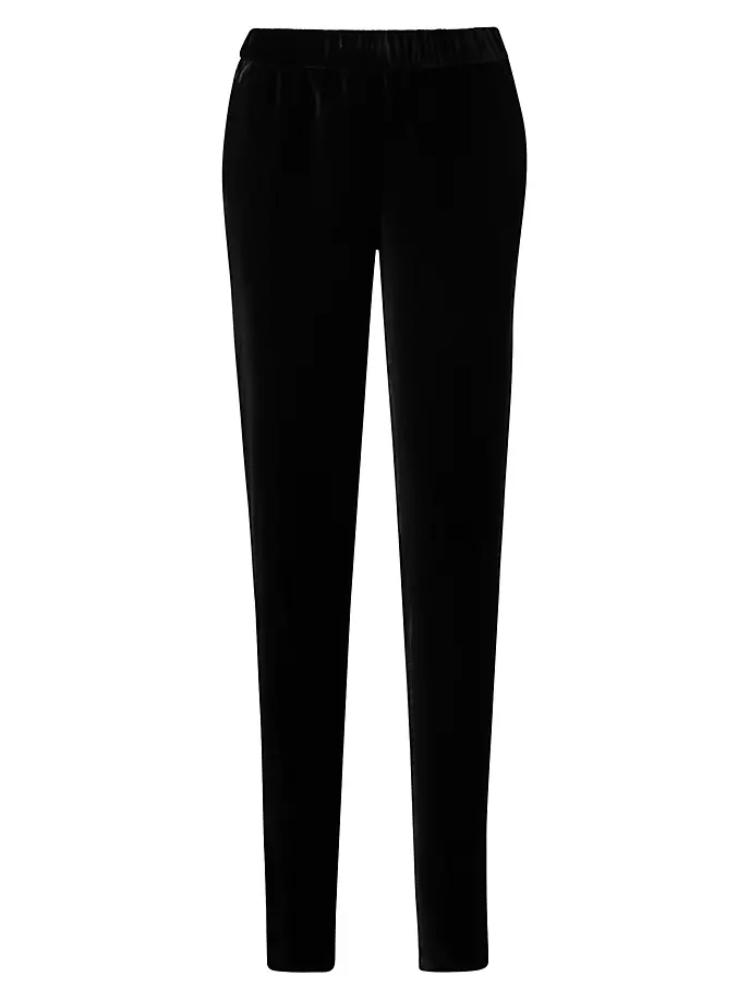 

Майка Бархатные брюки прямого кроя Akris Punto, черный