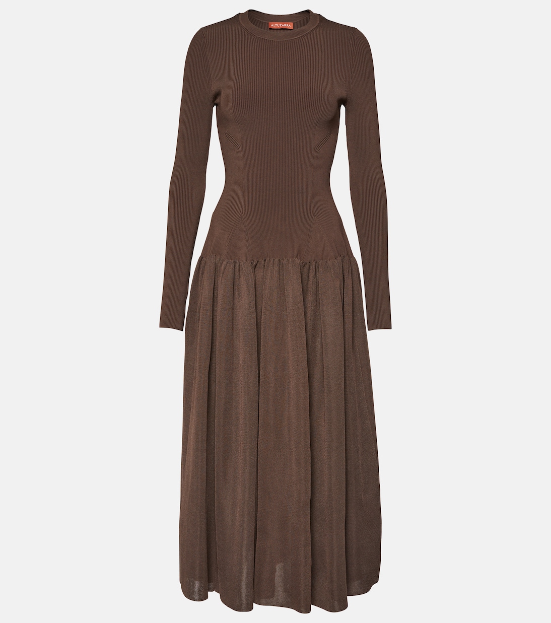 Платье макси denning в рубчик Altuzarra, коричневый