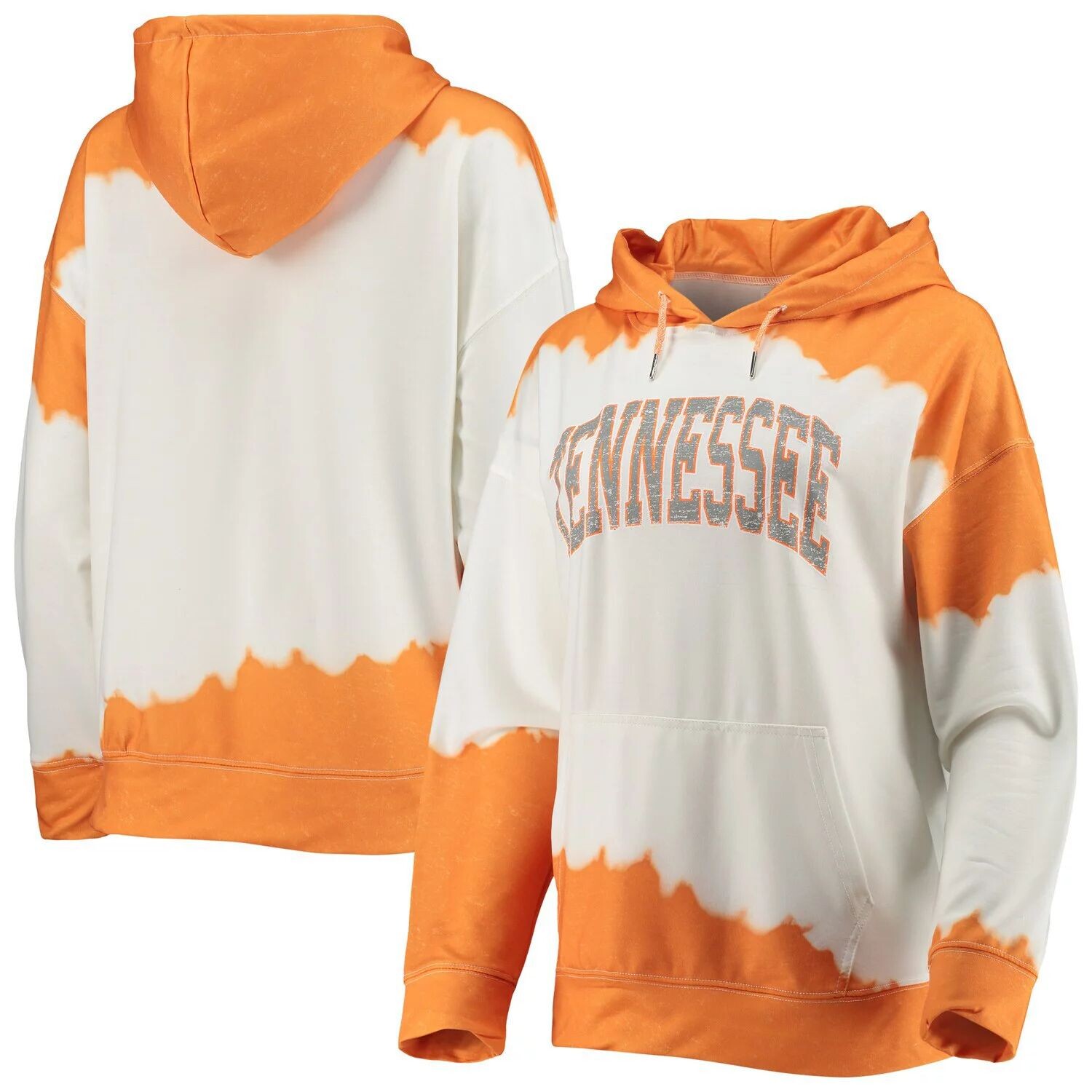 

Женский пуловер с капюшоном Gameday Couture, белый/теннесси-оранжевый Tennessee Volunteers For the Fun, окрашенный двойным погружением