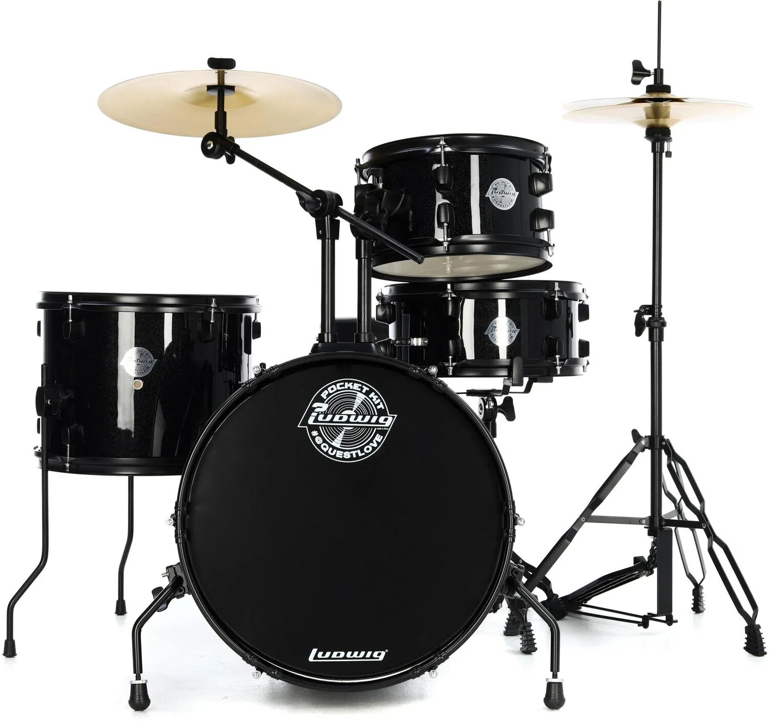 

Карманная ударная установка Ludwig Questlove Pocket Kit из 4 предметов - Black Sparkle