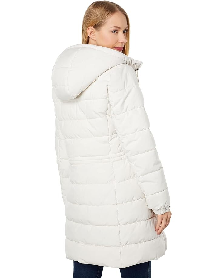 

Пальто Tommy Hilfiger 3/4 Draw Waist Sherpa Trim Hooded Coat, цвет White Sand