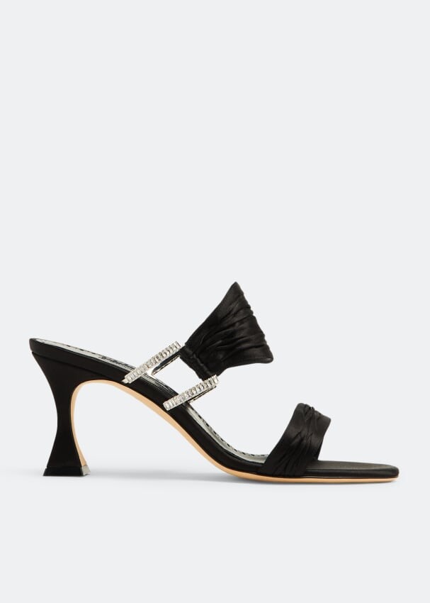 

Сандалии Manolo Blahnik Chinap Satin, черный