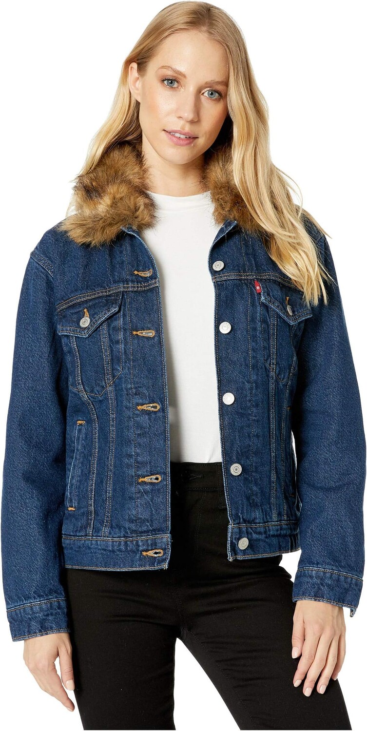 

Куртка Levi's Womens Ex Boyfriend Faux Fur Collar Trucker, цвет Short Stack