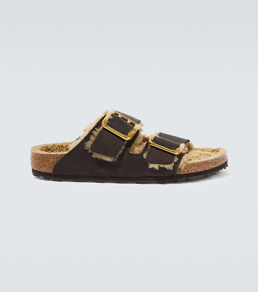 

Сандалии Arizona из нубука и овечьей шерсти Birkenstock, коричневый