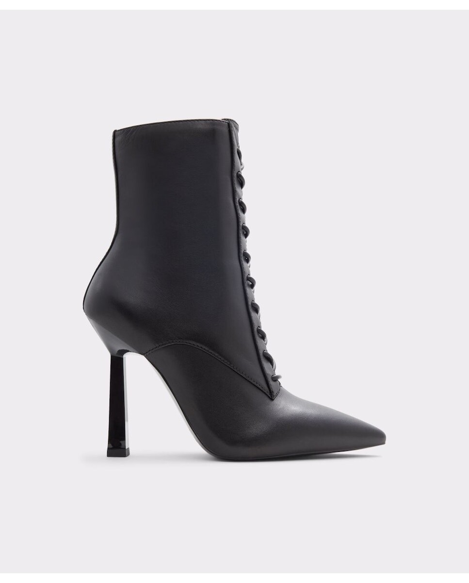

Женские кожаные ботильоны черного цвета с острым носком Aldo, черный