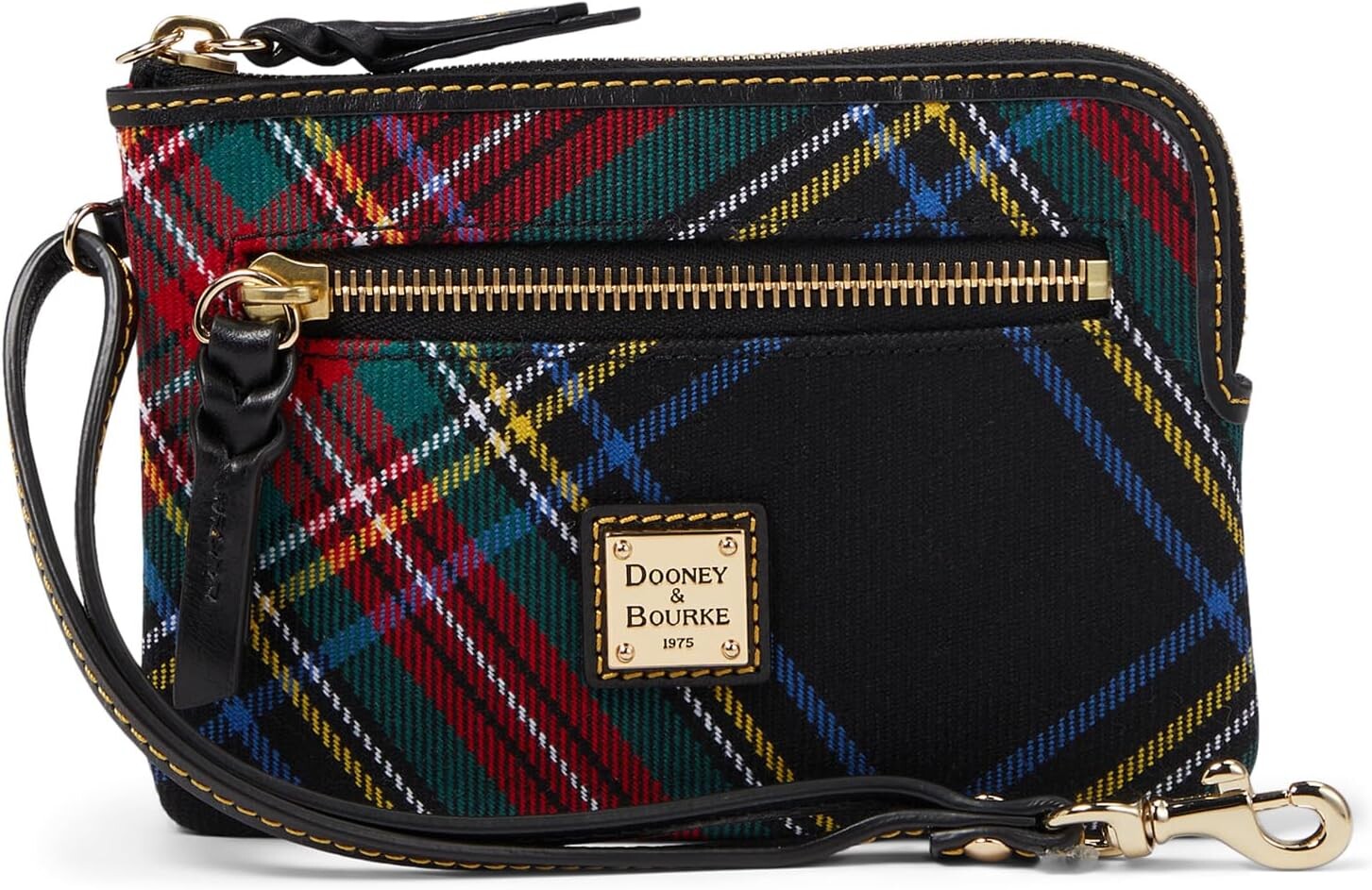 

Кошелек Tartan Zip Around Wristlet Dooney & Bourke, черный