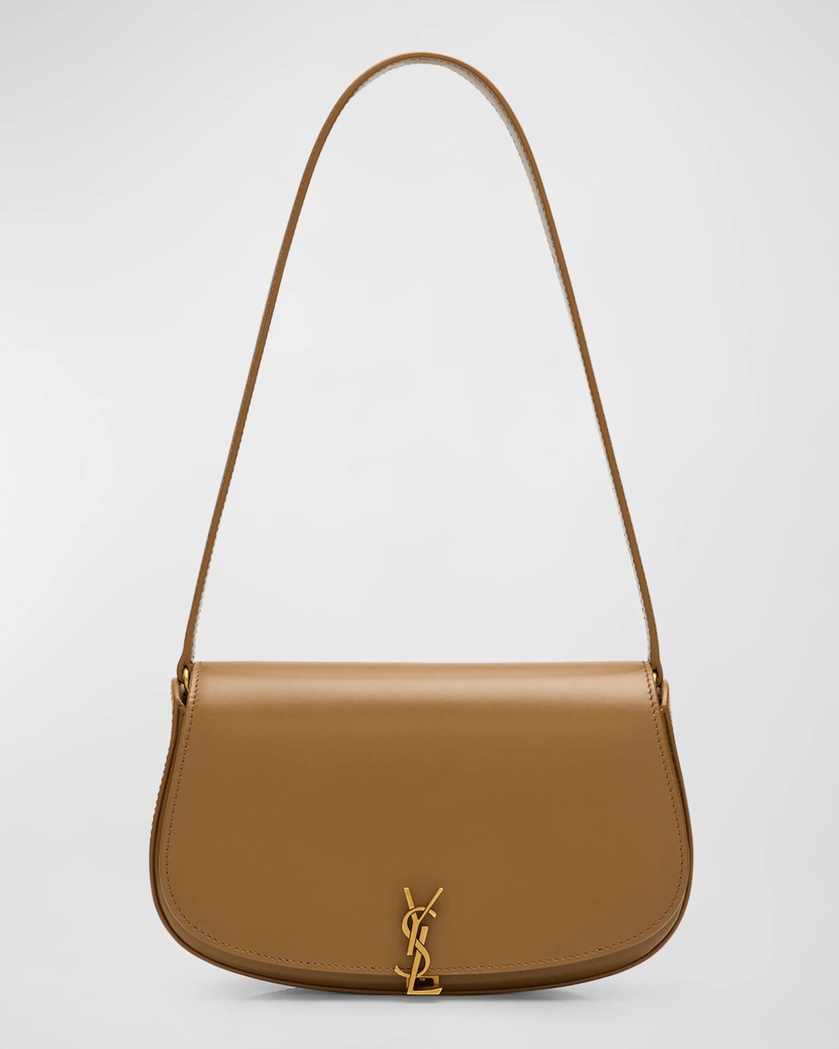 

Кожаная сумка через плечо Mini YSL с клапаном Saint Laurent, цвет Dark Cork