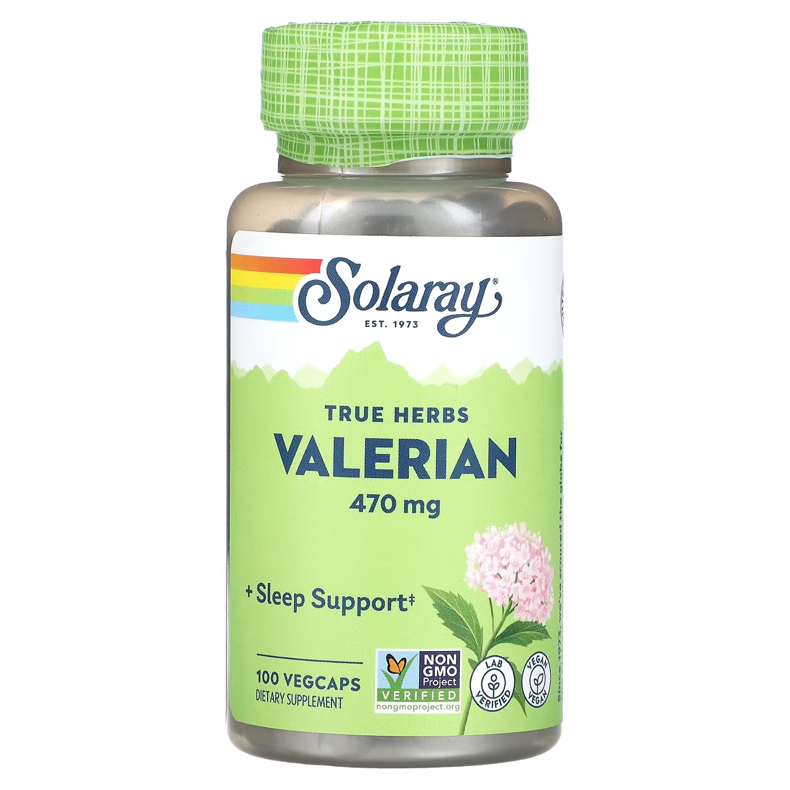 Solaray True Herbs Валериана 470 мг 100 растительных капсул solaray true herbs пиретрум 380 мг 100 vegcaps