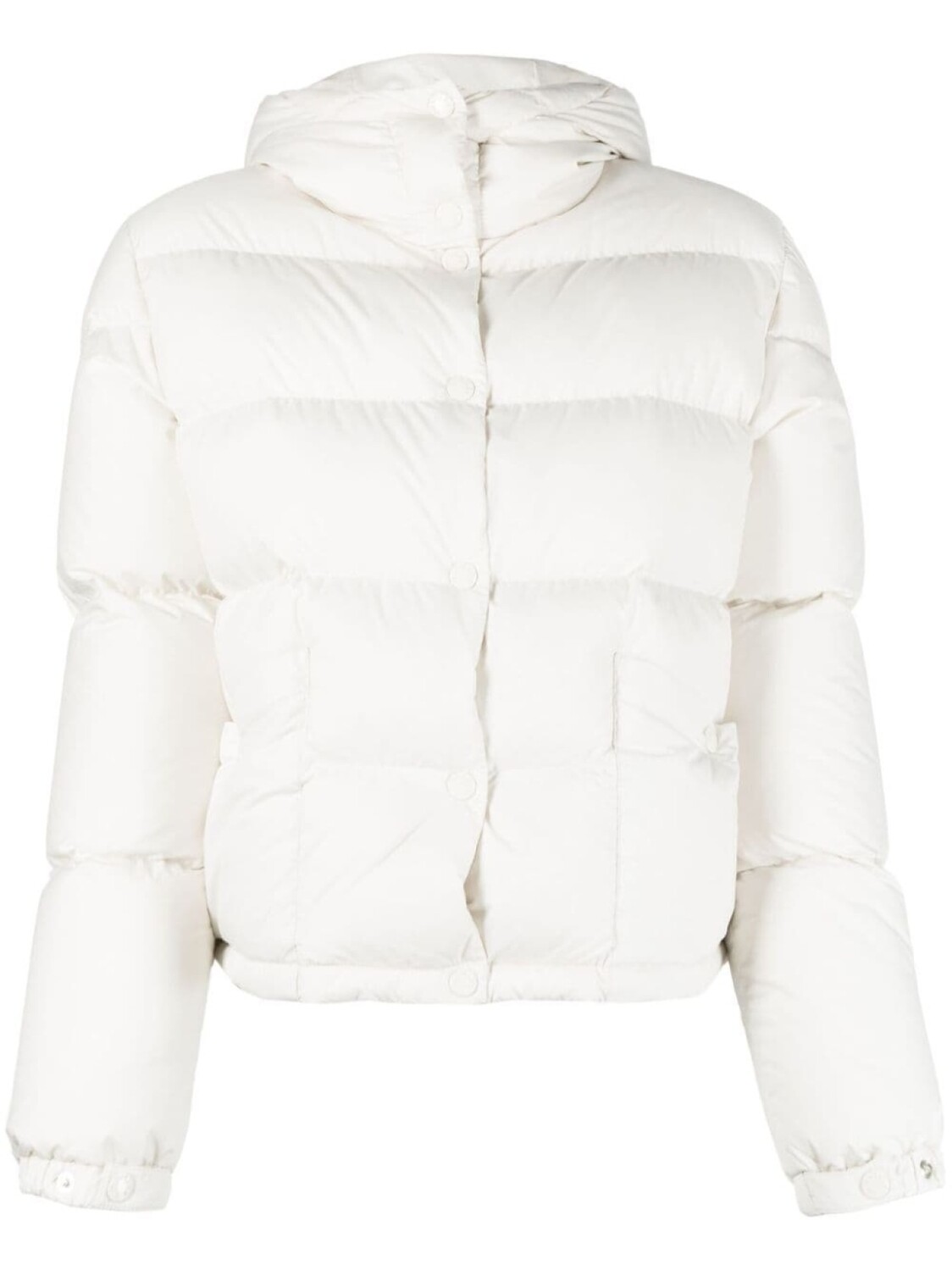 

Moncler пуховик Ebre с нашивкой-логотипом, белый