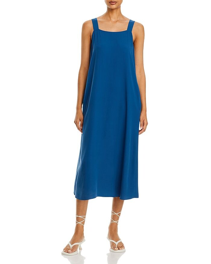

Шелковое платье с прямым вырезом Eileen Fisher