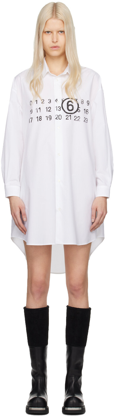 

Белое мини-платье с цифрами Mm6 Maison Margiela, Белый
