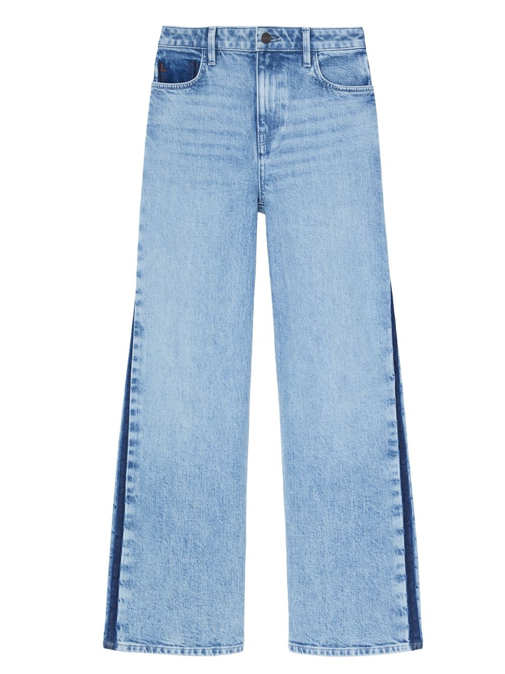 

Укороченные широкие джинсы Wyckoff Wash Block с высокой посадкой Lafayette 148 New York, синий