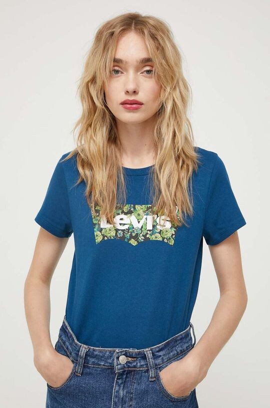 

Хлопковая футболка Levi's, бирюзовый