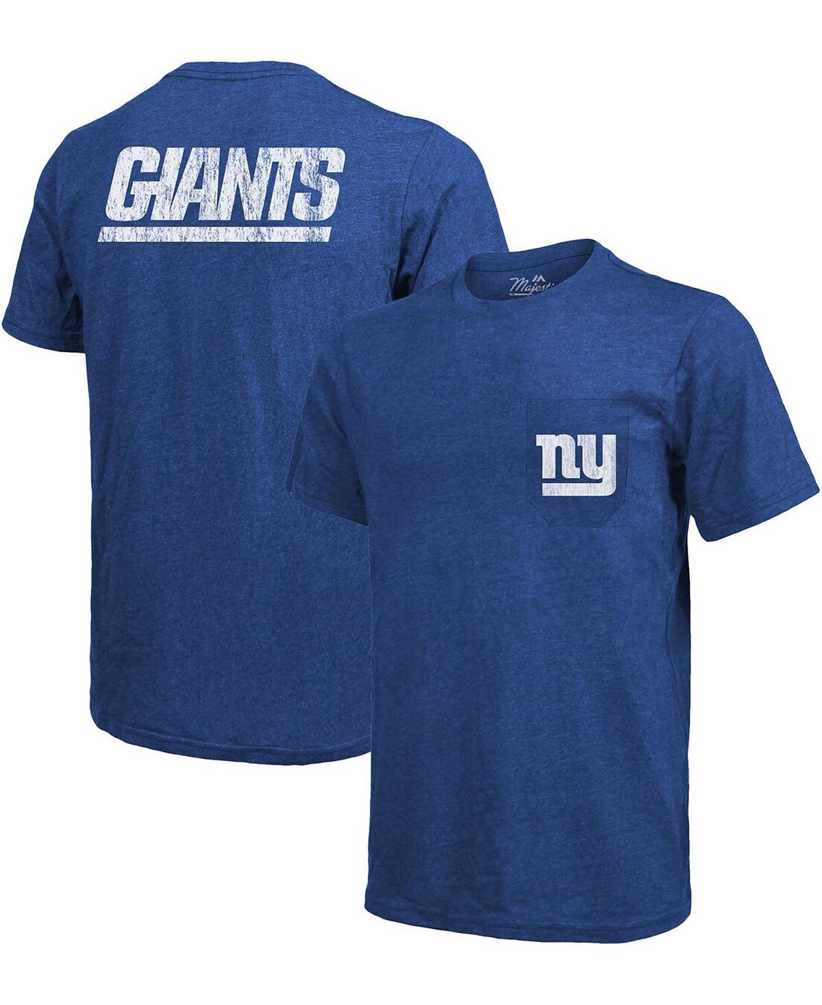 

Футболка с карманами Tri-Blend New York Giants — Heathered Royal Majestic