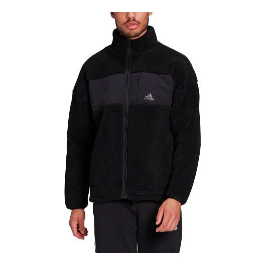 Куртка adidas Contrast Color Stitching Sports Stand Collar Logo Jacket Black, черный