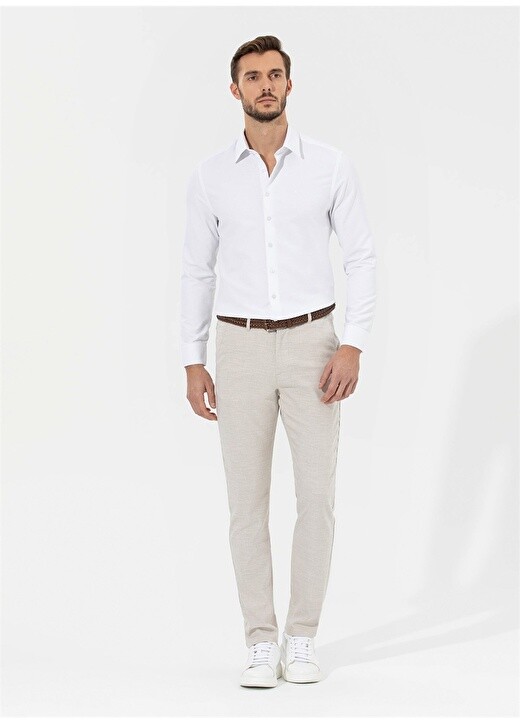 

Бежевые мужские брюки Slim Fit с нормальной талией Pierre Cardin, Бежевый