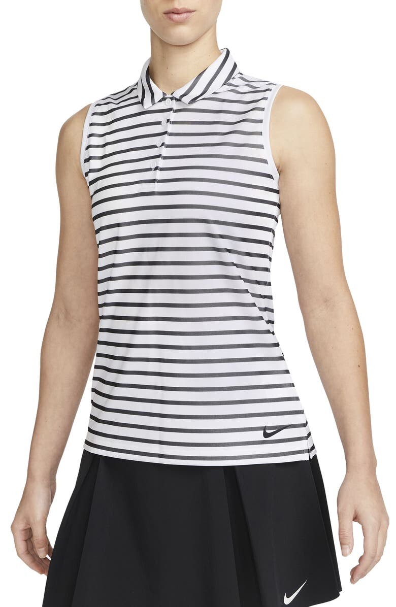 

Поло без рукавов Dri-FIT Victory NIKE, белый/черный