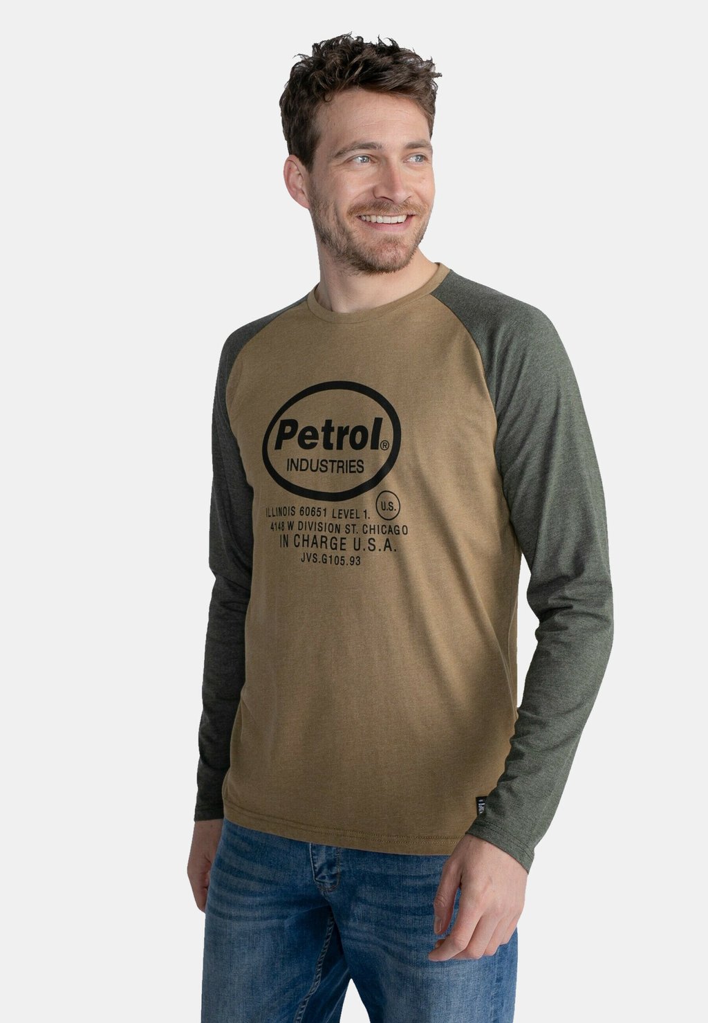 Рубашка с длинными рукавами MIT RUNDHALS UND LOGO Petrol Industries, цвет grün рубашка с длинными рукавами strukturiertes rundhals mit wording soccx цвет clear red