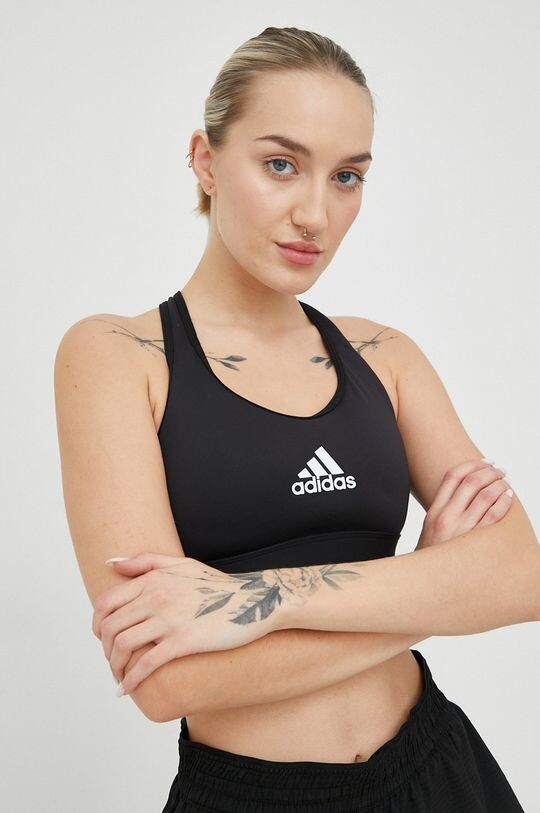 

Спортивный бюстгальтер Powerreact adidas Performance, черный