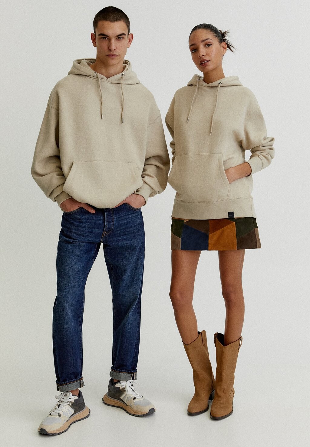 

Толстовка с капюшоном PULL&BEAR, бежевый