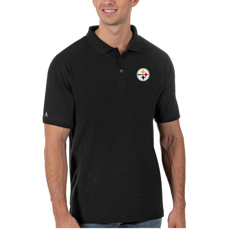 

Поло с коротким рукавом Antigua Pittsburgh Steelers, черный