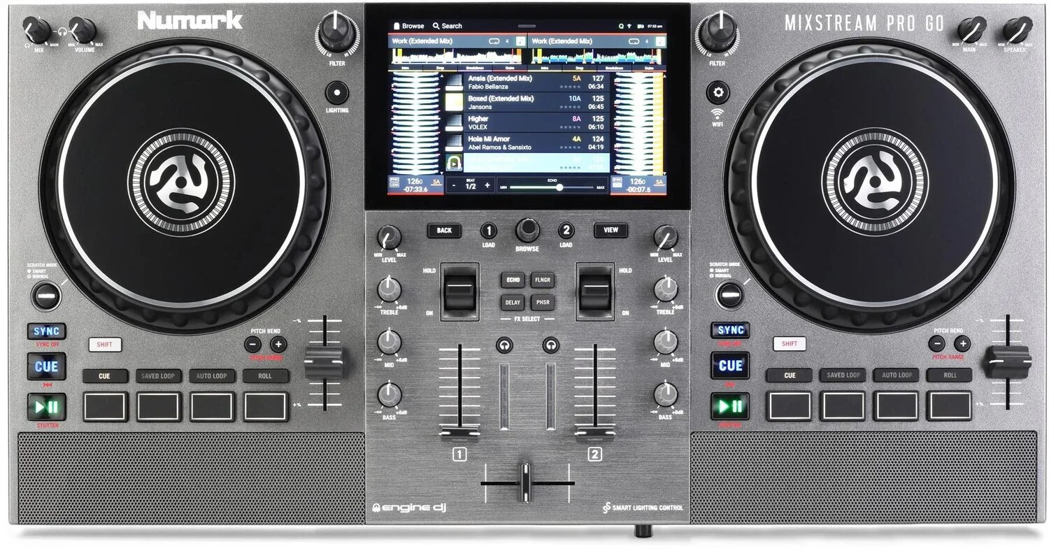 

Автономный DJ-контроллер Numark Mixstream Pro Go с батарейным питанием