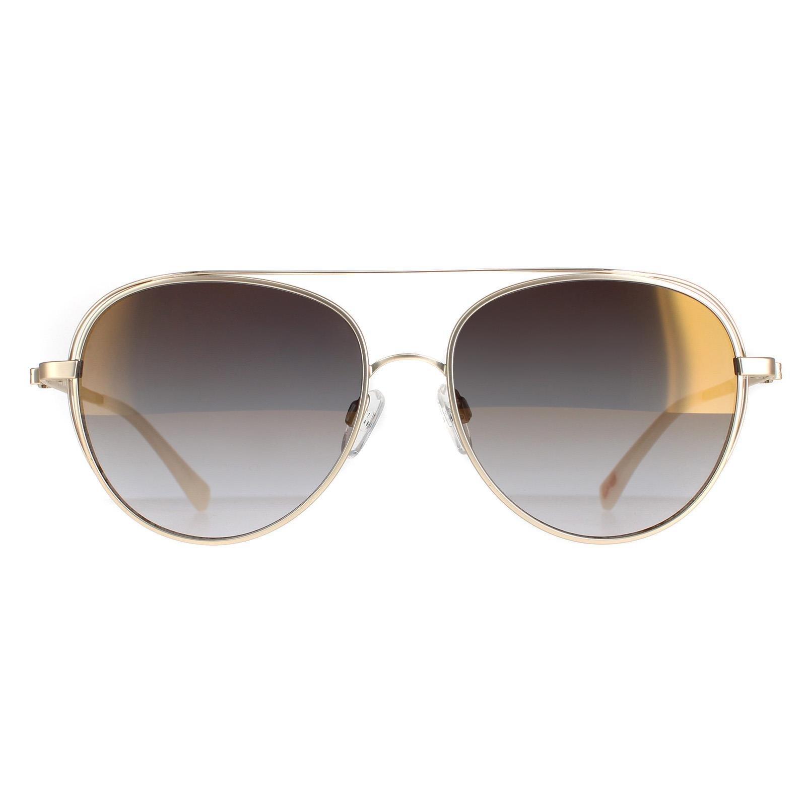 Солнцезащитные очки Aviator розовое золото светло-серые с градиентом TB1575 Runa Ted Baker, золото
