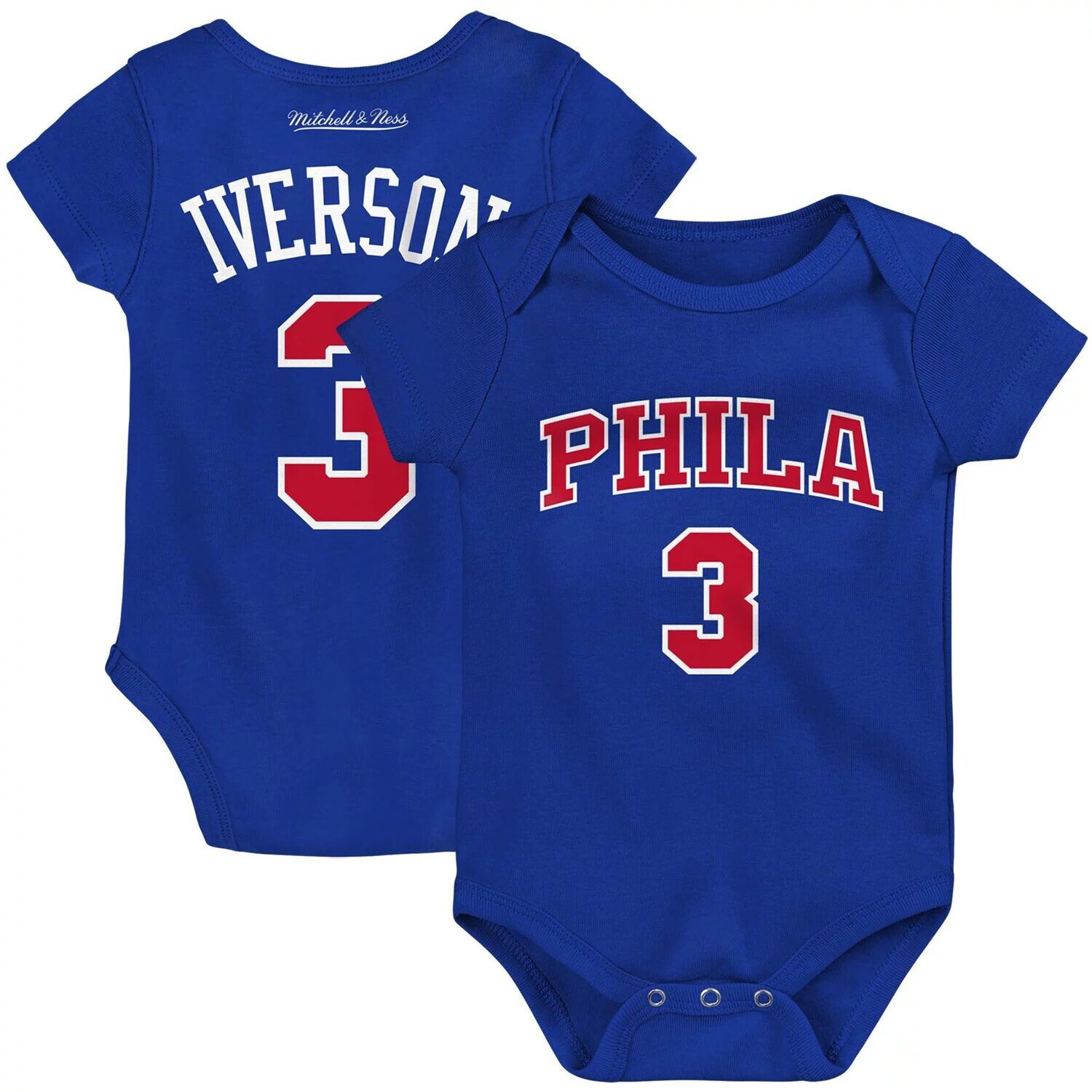

Боди Infant Mitchell & Ness Allen Iverson Royal Philadelphia 76ers из твердой древесины, классическое боди с именем и номером Unbranded