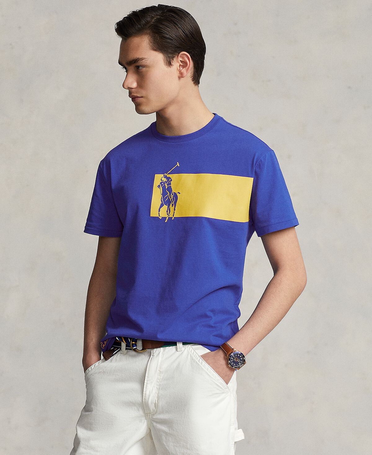 

Мужская трикотажная футболка классического кроя с рисунком Polo Ralph Lauren