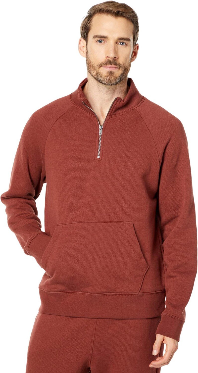 

Толстовка Madewell Foundational Fleece 1/4 Zip, цвет Stained Mahogany