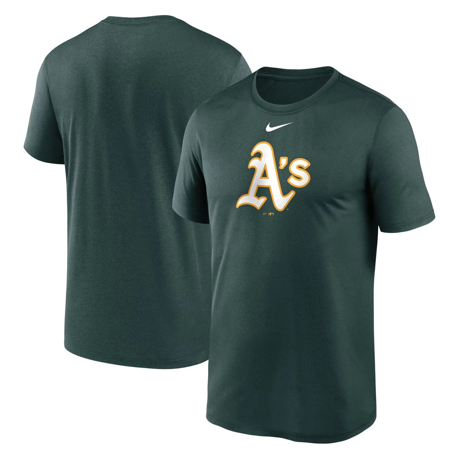 цена Мужская зеленая футболка с логотипом Oakland Athletics New Legend Nike