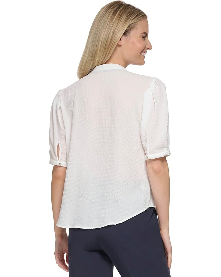 

Блуза Tommy Hilfiger Textured Pull Sleeve Keyhole Blouse, слоновая кость
