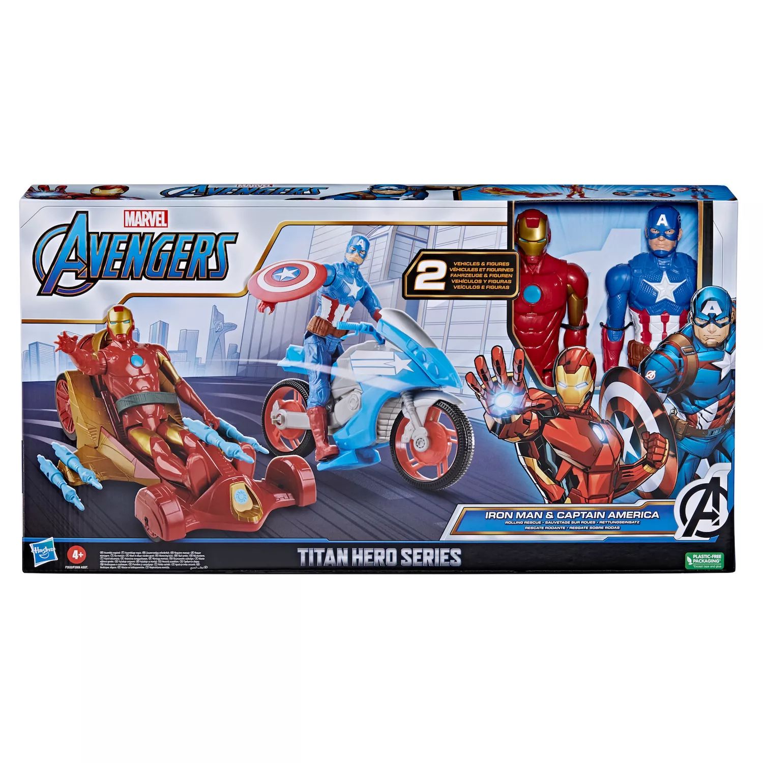 Набор фигурок и транспортных средств Hasbro Marvel Avengers Titan Hero Series Железный человек и Капитан Америка Hasbro цена и фото