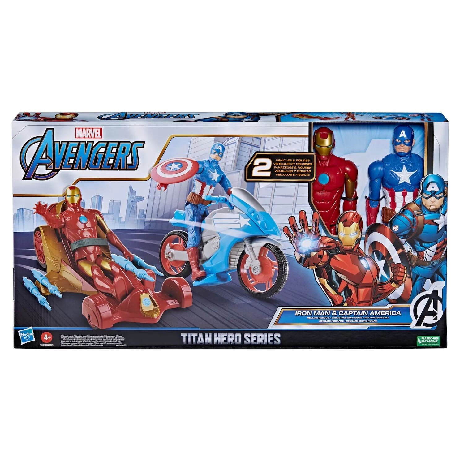 Набор фигурок и транспортных средств Hasbro Marvel Avengers Titan Hero Series Железный человек и Капитан Америка Hasbro