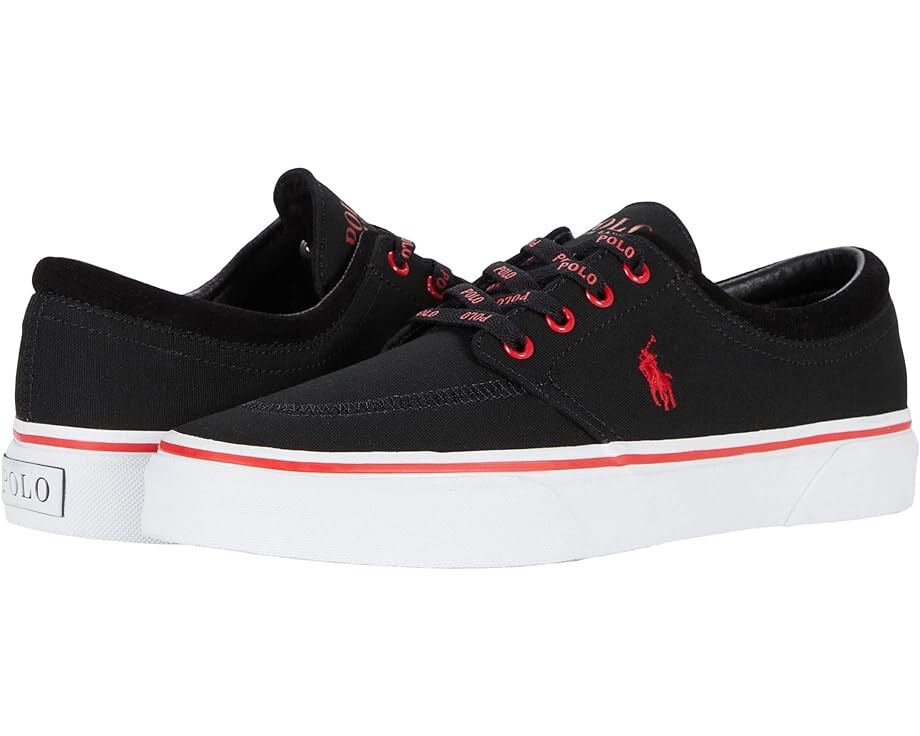 

Кроссовки Polo Ralph Lauren Faxon X Low-Top Canvas Sneaker, цвет Black/RL2000 Red