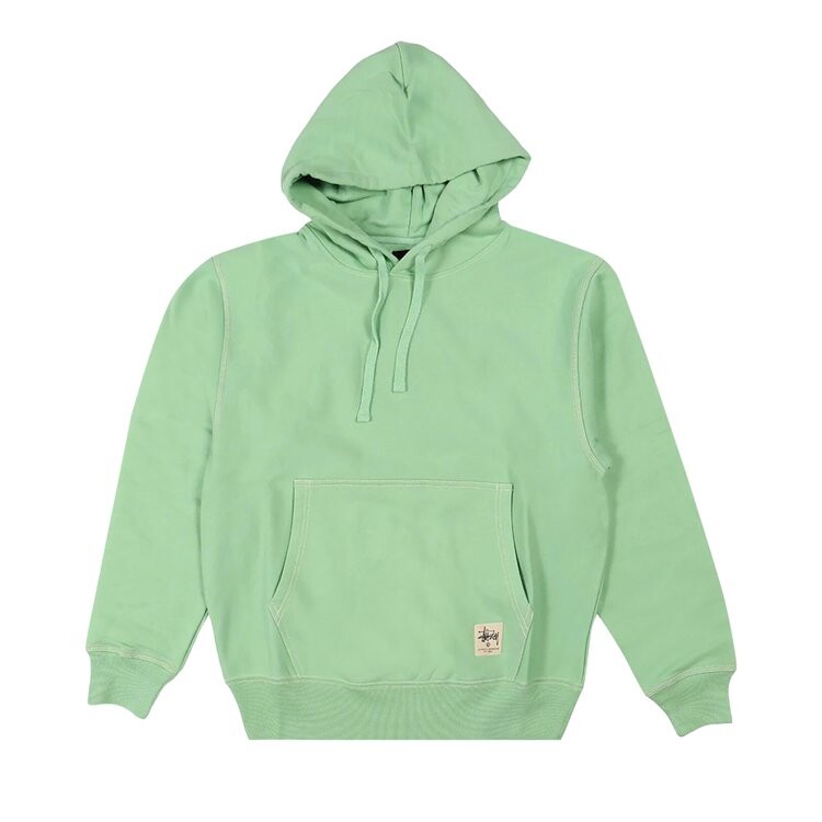 

Худи Stussy Contrast Stitch Label Hoodie, цвет Zephyr Green