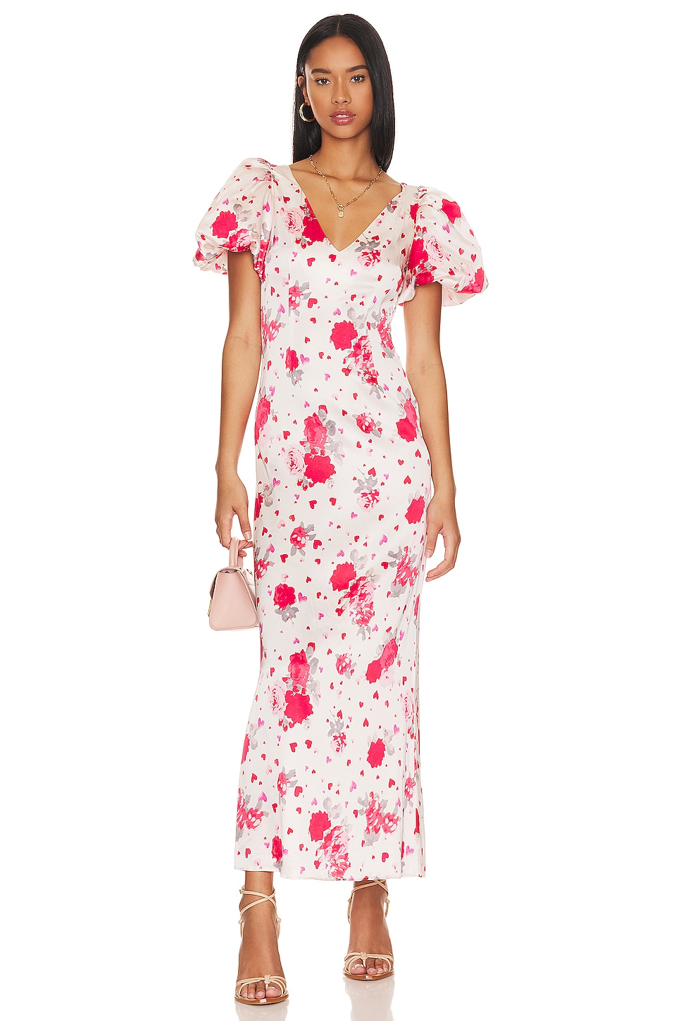 Платье макси LPA Maryana, цвет Red & Pink Floral