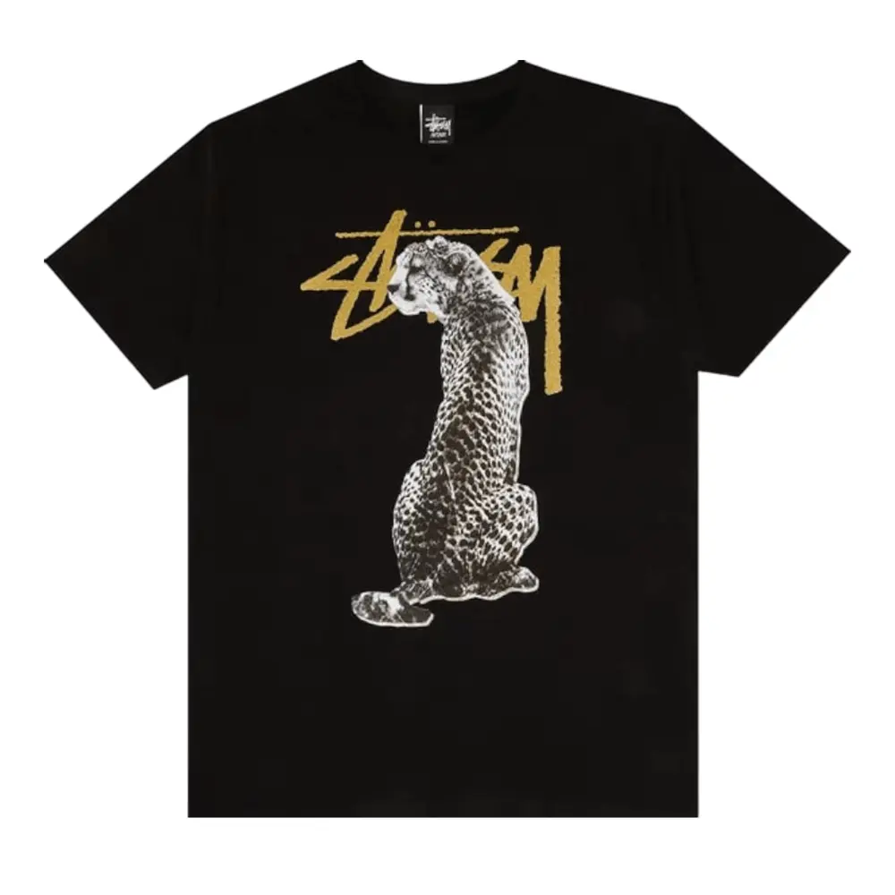 Футболка Stussy Stock Cheetah, черный