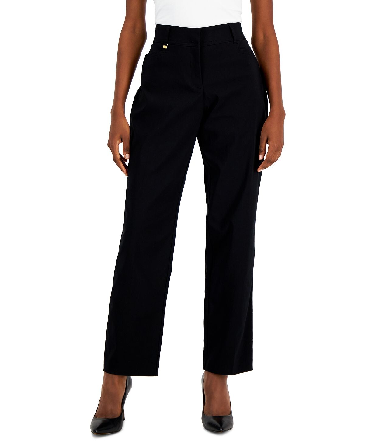 

Брюки petite curvy fit, petite и petite short, созданные для macy's JM Collection, мульти, Черный