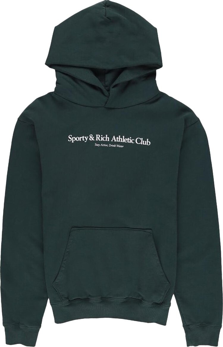 

Худи Sporty & Rich Athletic Club Hoodie 'Forest/White', зеленый