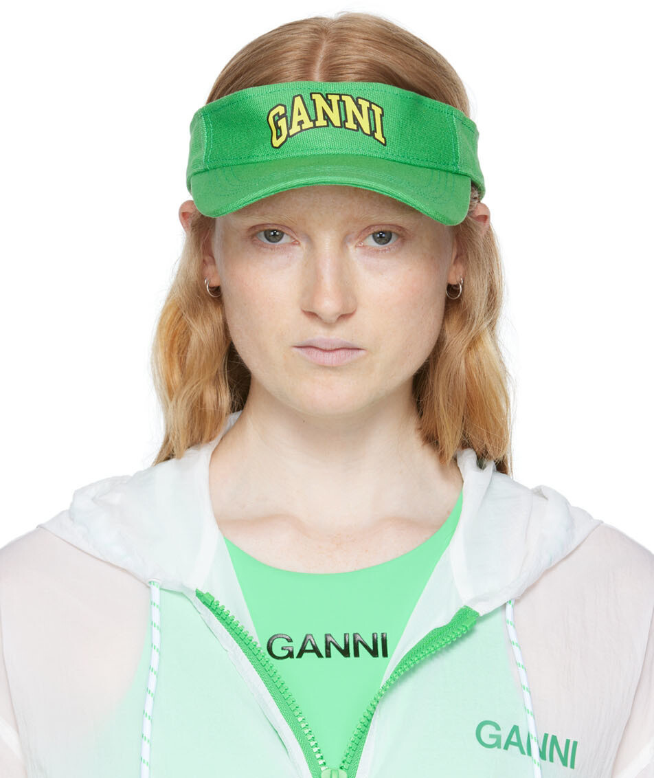 

Эксклюзивный зеленый козырек SSENSE из органического хлопка GANNI