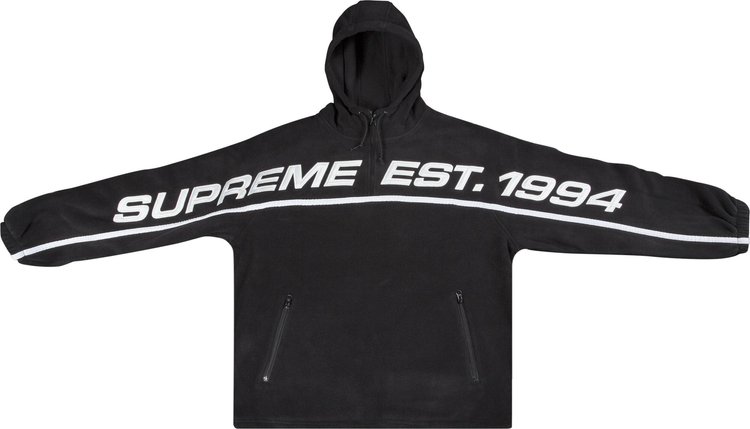 Толстовка Supreme Polartec Half Zip Hooded Sweatshirt 'Black', черный