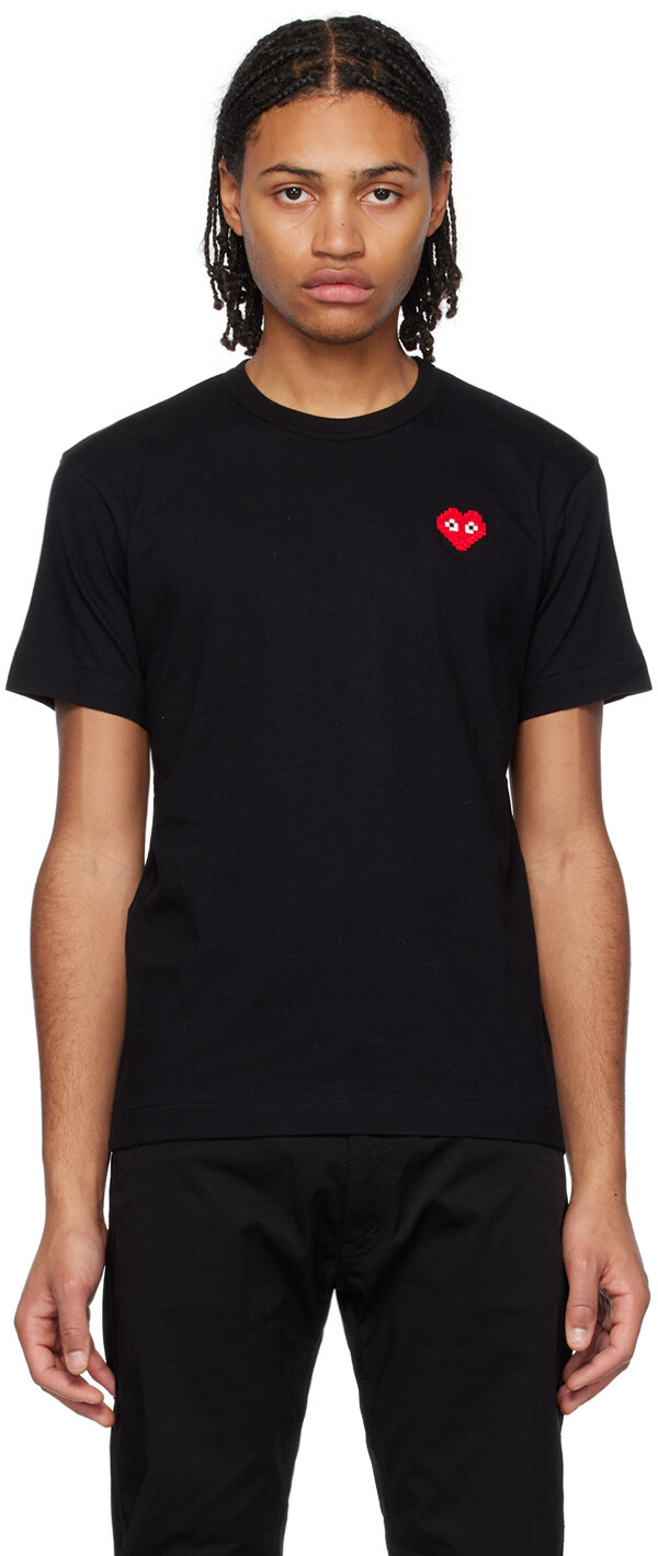 

Черная футболка Invader Edition с сердцем Comme des Garçons Play, Черный