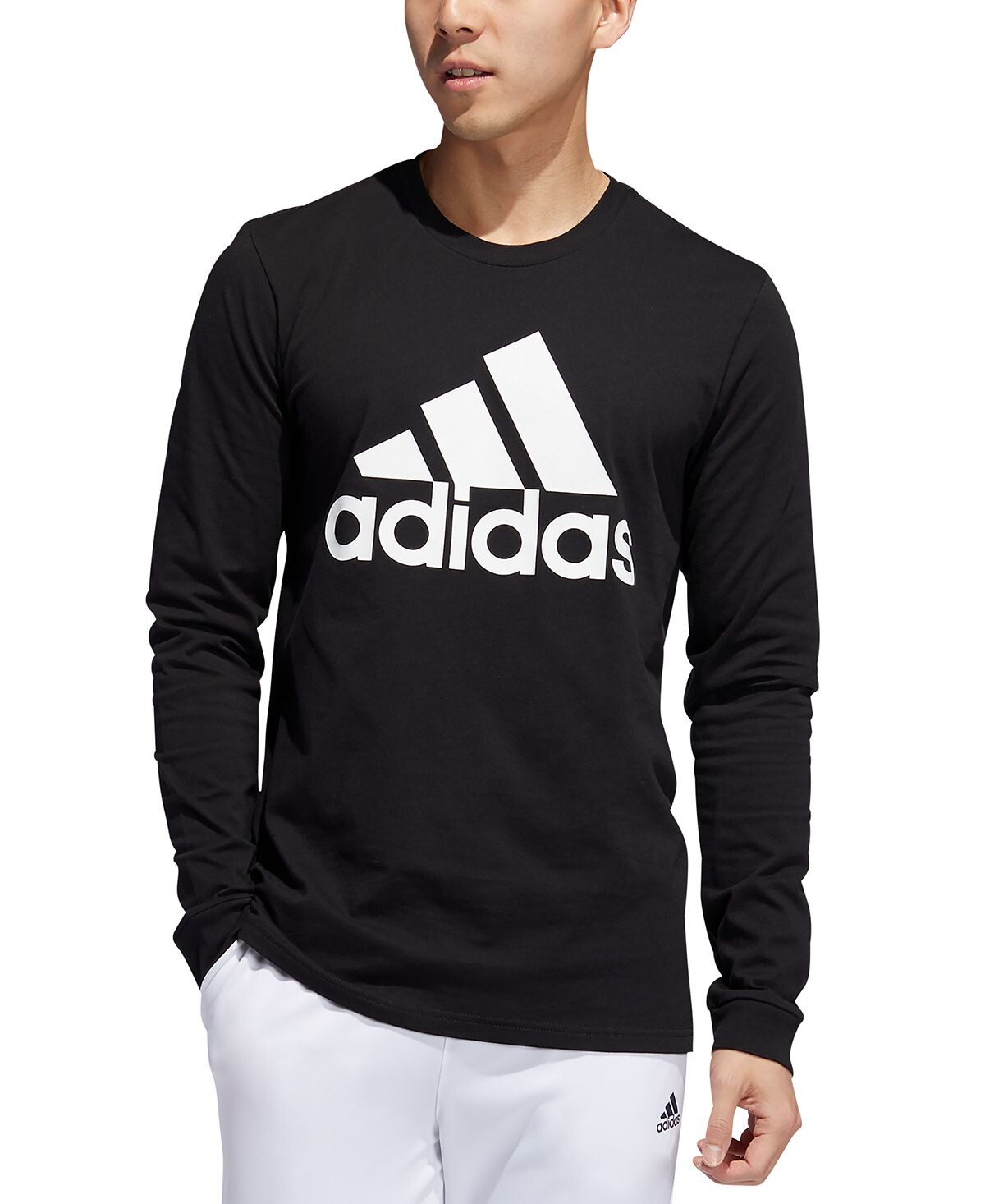 

Мужская футболка с длинными рукавами и логотипом adidas, черный
