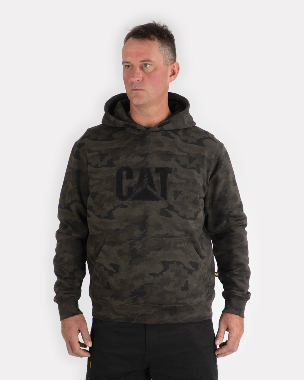 

Мужская толстовка с капюшоном CAT, камуфляж, Черный
