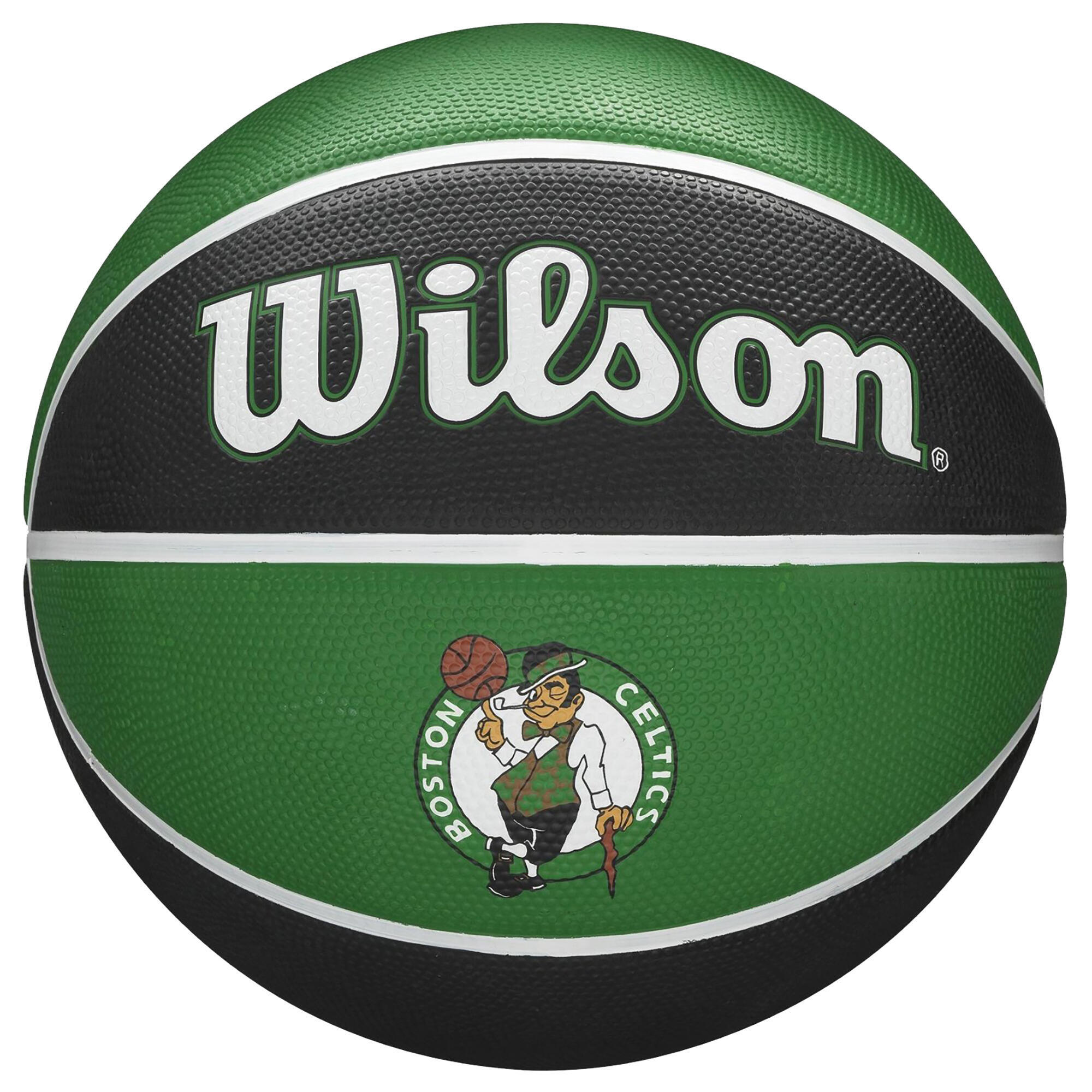баскетбольный мяч wilson nba team tribute boston celtics wtb1300xbbos р 7 Баскетбольный мяч Wilson Team Tribute Celtics NBA размер 7 зеленый/черный