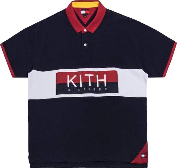 Поло Kith x Tommy Hilfiger Chest Stripe Polo 'Navy', синий - фото