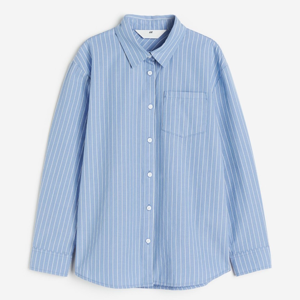 

Рубашка H&M Kids Cotton Poplin, синий